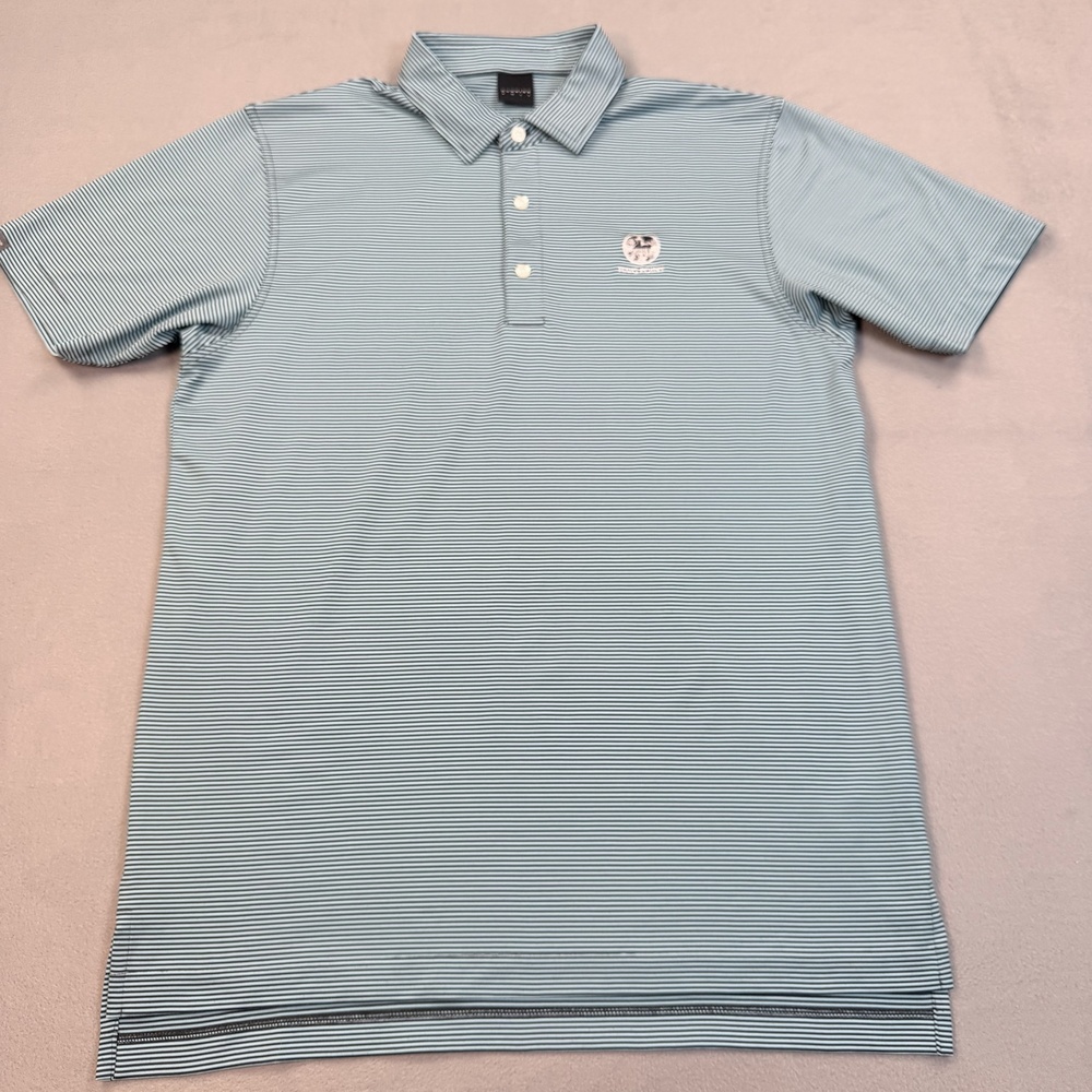 Haig Point Polo Shirt Mens Medium Blue Stripe Golf Dunning Performance Private